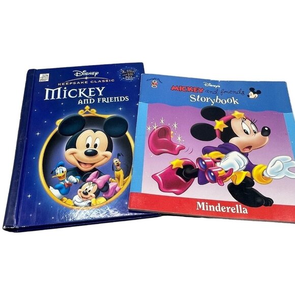 set of 2 children's books bedtime story time Disney Mickey youth READ - Picture 1 of 6